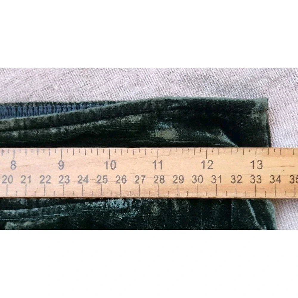 MADEWELL Women's Green Velvet Huston Pull On Wide‎ Leg Crop Pants Size XS